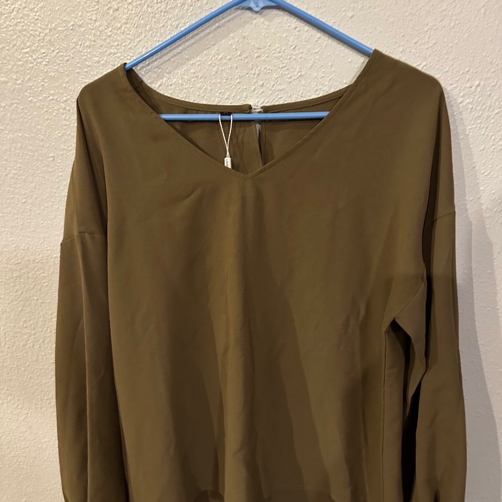 Long sleeve satin top
